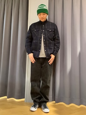 「アイテム（カバーオール）」を使った、ebkouhokuさん（メンズ・175cm）の冬コーディネート