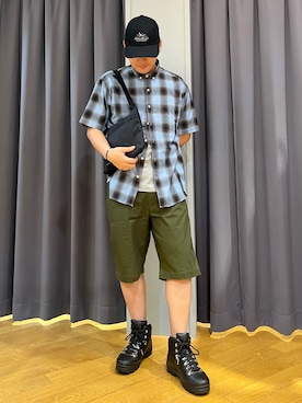 「アイテム（レッグウェア）」を使った、ebkouhokuさん（メンズ・175cm）の夏コーディネート