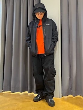 「アイテム（マウンテンパーカー）」を使った、ebkouhokuさん（メンズ・175cm）の夏コーディネート
