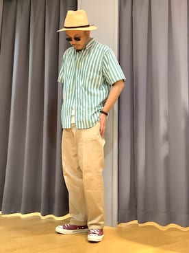 「アイテム（シャツ/ブラウス）」を使った、ebkouhokuさん（メンズ・181cm）の夏コーディネート