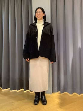 「アイテム（スカート）」を使った、ebkouhokuさん（レディース・170cm）の冬コーディネート