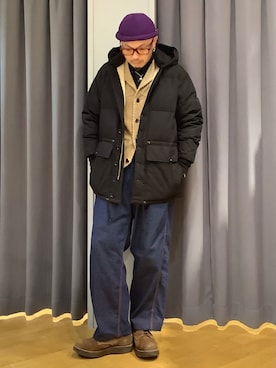 「Eddie Bauer（エディーバウアー）のアイテム（ダウンジャケット/コート）」を使った、ebkouhokuさん（メンズ・181cm）の秋コーディネート
