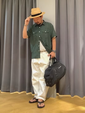 「アイテム（ショルダーバッグ）」を使った、ebkouhokuさん（メンズ・173cm）の夏コーディネート