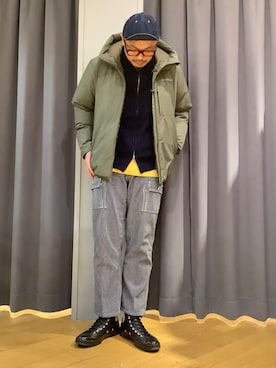 「アイテム（ニット/セーター）」を使った、ebkouhokuさん（メンズ・181cm）の秋コーディネート