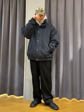 「アイテム（ブルゾン）」を使った、ebkouhokuさん（メンズ・175cm）の秋コーディネート