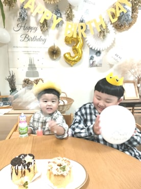 「アイテム（セットアップ）」を使った、chilltohaさん（キッズ・120cm）の春コーディネート