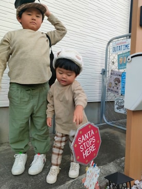 「アイテム（セットアップ）」を使った、chilltohaさん（キッズ・120cm）の秋コーディネート