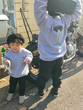 「アイテム（ハンチング/ベレー帽）」を使った、chilltohaさん（キッズ・120cm）の秋コーディネート