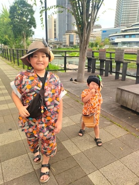 「pairmanon（ペアマノン）のアイテム」を使った、chilltohaさん（キッズ・120cm）の夏コーディネート