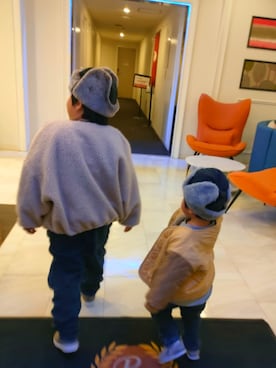 「アイテム（デニムパンツ）」を使った、chilltohaさん（キッズ・120cm）の冬コーディネート