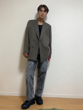 「アイテム（タンクトップ）」を使った、かなたさん（メンズ・168cm）の秋コーディネート