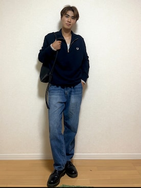 「アイテム（スウェット）」を使った、かなたさん（メンズ・168cm・20代）の秋コーディネート