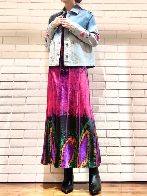 Desigual（デシグアル） デニムジャケット gジャン カラフル花柄刺繍