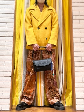 「アイテム（ピーコート）」を使った、Desigual 西宮阪急 STAFFさん（メンズ・177cm）の秋コーディネート