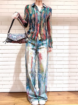 「Desigual（デシグアル）のアーティプリントシャツ（シャツ/ブラウス、その他）」を使った、Desigual 西宮阪急 STAFFさん（レディース・170cm）の春コーディネート
