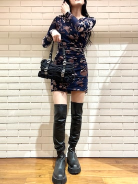 「ミニワンピ」｜Desigual 西宮阪急 STAFFさん（レディース・167cm）の秋コーディネート
