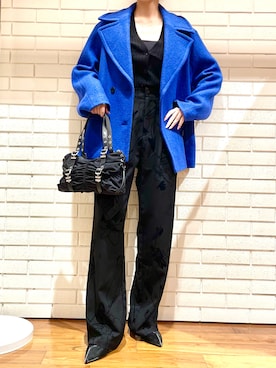 「アイテム（ピーコート）」を使った、Desigual 西宮阪急 STAFFさん（レディース・167cm）の秋コーディネート