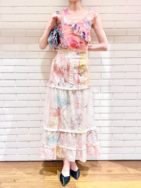 「Desigual（デシグアル）のアイテム」を使った、Desigual 西宮阪急 STAFFさん（レディース・167cm）の夏コーディネート