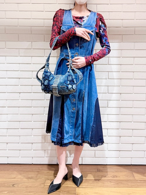 Desigual（デシグアル） ハンドバッグ デニムフラワー ショルダー