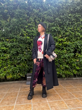「Desigual（デシグアル）のアイテム（トレンチコート）」を使った、Desigual 西宮 STAFFさん（レディース・162cm）の秋コーディネート