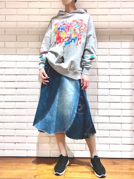 「パッチワーク」｜Desigual 西宮阪急 STAFFさん（レディース・170cm）の春コーディネート