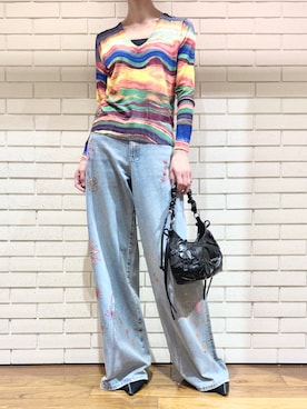 「Desigual（デシグアル）のアイテム」を使った、Desigual 西宮阪急 STAFFさん（レディース・170cm）の夏コーディネート