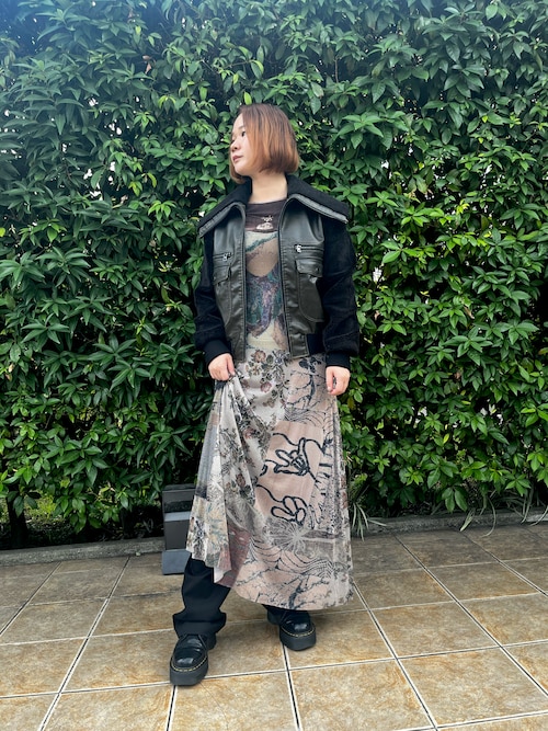 デシグアル　サイズ44 パッチワークデザイン ノースリーブワンピース Desigual ワンピース パッチワークプリントキャミソールロング