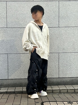 「アイテム（パーカー）」を使った、ただの低身長大学生さん（メンズ・165cm・10代）の秋コーディネート