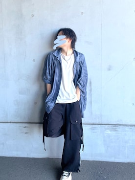 「アイテム（カーゴパンツ）」を使った、kakeruさん（メンズ・168cm）の夏コーディネート