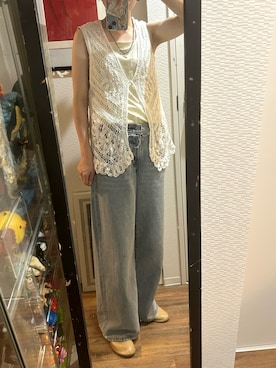 「アイテム（ベスト）」を使った、kiiiipoさん（レディース・153cm）の夏コーディネート