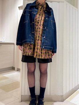 「アイテム（デニムジャケット）」を使った、さやぽんぬ。さん（レディース・163cm）の秋コーディネート