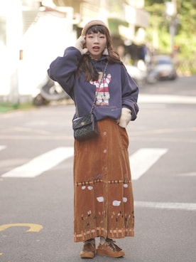 「CHANNEL（チャンネル）のアイテム」を使った、阿詹さん（レディース・158cm）の冬コーディネート