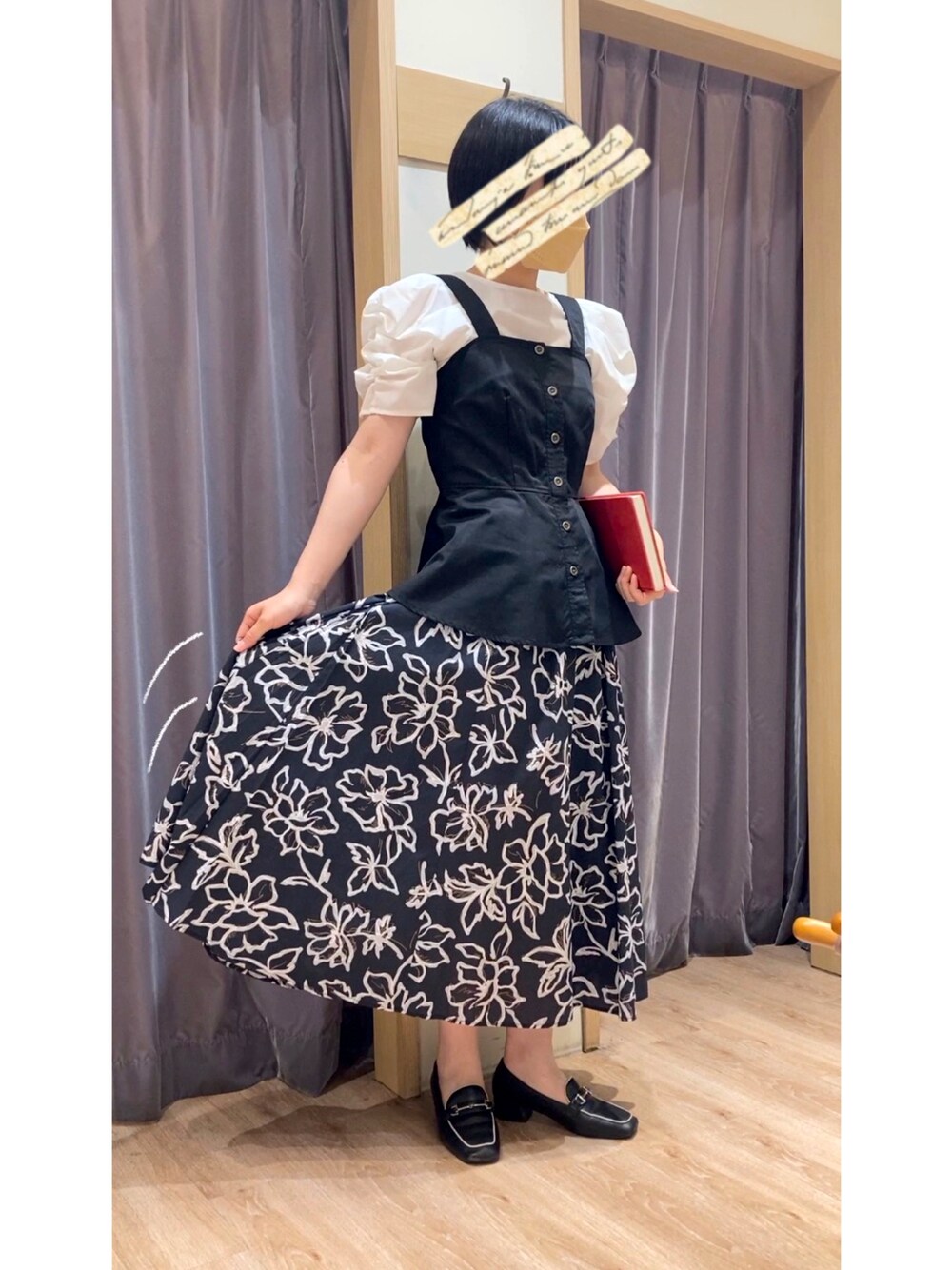 ドルチェアンドガッバーナ 藤の花フラワープリントスカート コットン