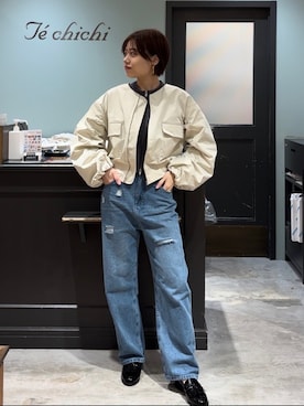 「Te chichi（テチチ）のアイテム（ブルゾン）」を使った、minamichanさん（レディース・163cm）の春コーディネート