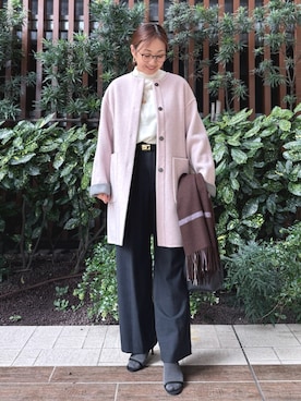 「アイテム（イヤリング）」を使った、Kagawaさん（レディース・161cm）の秋コーディネート