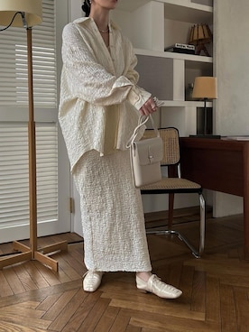 「WILLFULLY（ウィルフリー）のアイテム（トップス）」を使った、hara sayakaさん（レディース・156cm）の春コーディネート