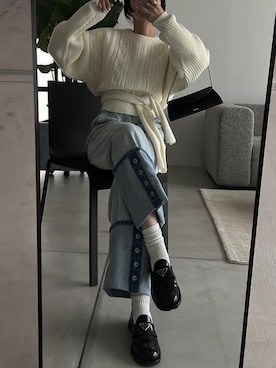 「PRADA（プラダ）のアイテム」を使った、hara sayakaさん（レディース・156cm）の冬コーディネート
