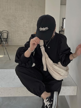 「WILLFULLY（ウィルフリー）のアイテム（パンツ）」を使った、hara sayakaさん（レディース・156cm）の春コーディネート