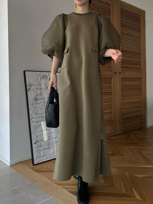 WILLFULLY（ウィルフリー）の「organdy gently half sleeve zip ponte