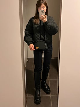 「UNIQLO（ユニクロ）のアイテム（デニムパンツ、ブルー系）」を使った、ami427さん（レディース・160cm）の春コーディネート