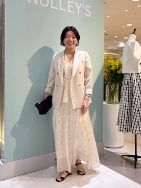 「マキシスカート」｜「アイテム（ジャケット/アウター）」を使った、mitaniiiiiさん（レディース・168cm）の春コーディネート