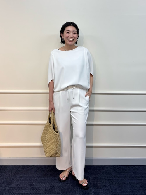 ノーリーズウォッシャブルツイル フレンチジャケットホワイト