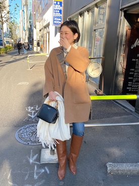 「ブーツコーデ」｜「アイテム（その他アウター）」を使った、mitaniiiiiさん（レディース・168cm）の冬コーディネート