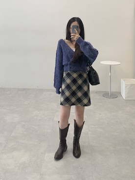 「ロングヘア」｜「アイテム（ハンドバッグ）」を使った、みれいさん（レディース・150cm）の秋コーディネート
