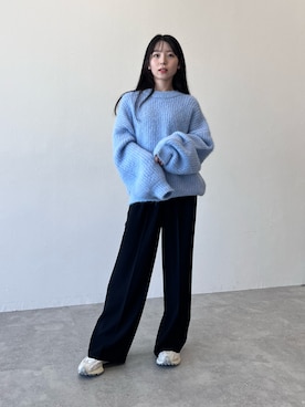 「新星WEARISTAにエントリー」｜「アイテム（スラックス）」を使った、みれいさん（レディース・150cm）の冬コーディネート