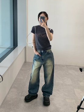 「NOT4NERD（ノットフォーナード）のアイテム（トップス）」を使った、みれいさん（レディース・150cm）の秋コーディネート