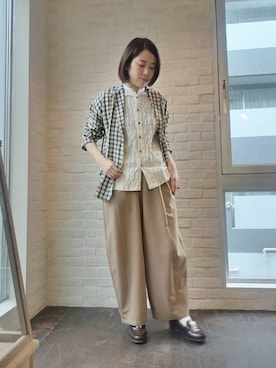 「FIL DE FER（フィルデフェール）のアイテム（パンツ）」を使った、sawada.さん（レディース・169cm）の冬コーディネート