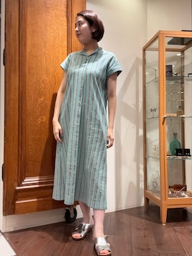 「アイテム（ワンピース/ドレス、グリーン系）」を使った、sawada.さん（レディース・169cm）の夏コーディネート