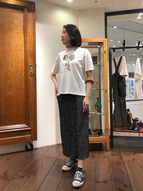 〈TWINSET〉アングレーズ ポプリンのロングスカート（関税込み） OMNES（ファッション） スカート コットンボイル総柄ギャザー
