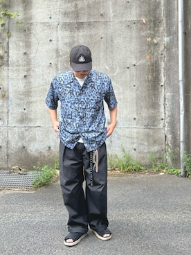 「Clarks（クラークス）のCLARKS OverleighSlide / クラークス オーバーレイスライド（サンダル）」を使った、ikoka_89さん（メンズ・172cm・30代）の夏コーディネート